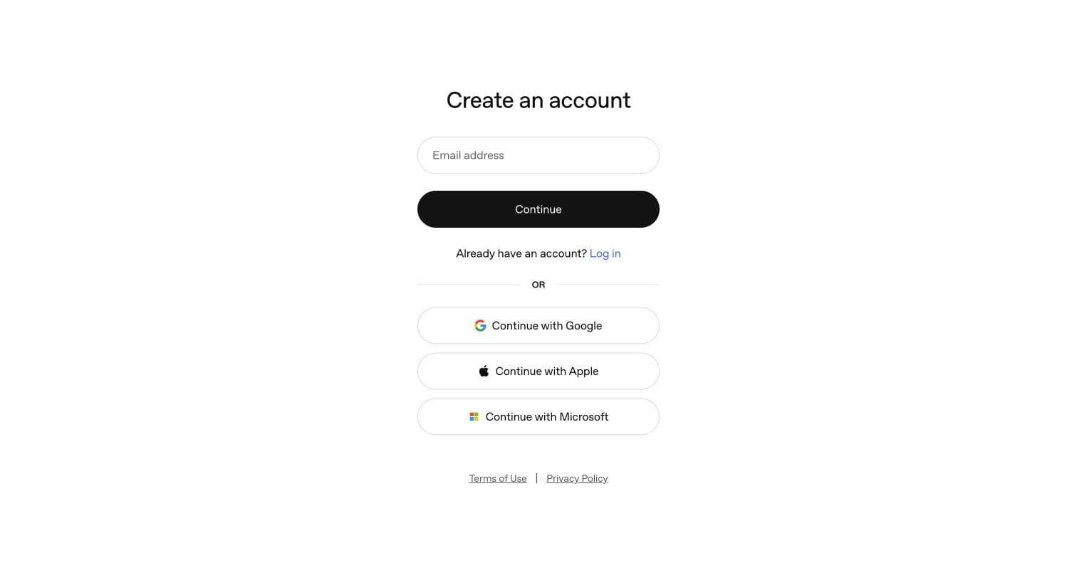 The ads.openai.com sign-up screen