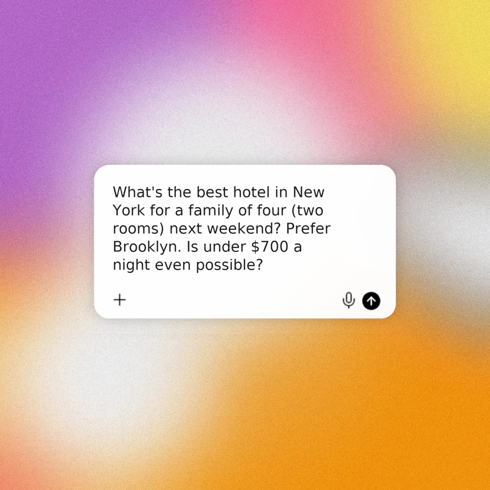 Chat box in ChatGPT of a guest asking for the best hotel for their trip using Kismet-powered App in ChatGPT